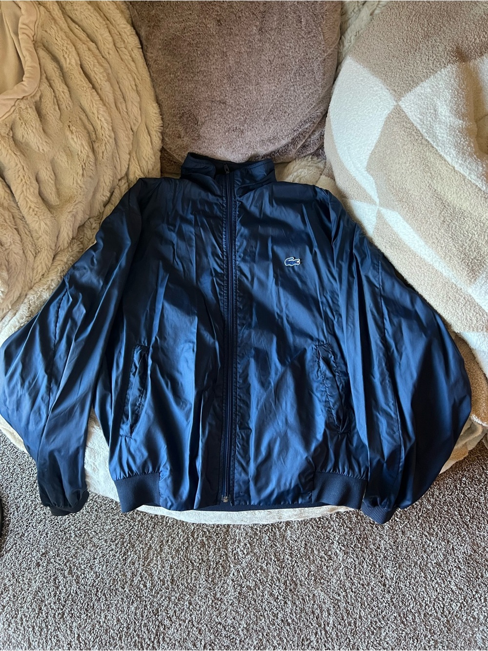 Lacoste Navy Lightweight Windbreaker Jacket